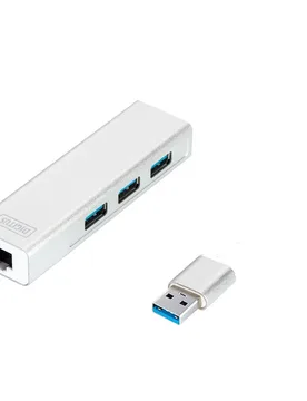 Adaptateur Hub Usb 3.0 3 Ports Et Lan Gigabit Silver One Size unisex - DIGITUS - FashionsVida