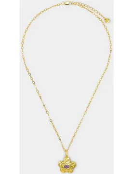 Collar Little Taslismans for Big Wishes bañado en oro de 18 k con abalorio de flor - Parfois - FashionsVida