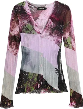 Jersey de mujer v-neck estampado - Desigual - FashionsVida