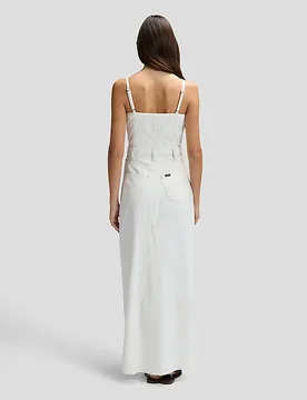 Slim Maxi Denim Dress Powder White Größe M female - Lee - FashionsVida