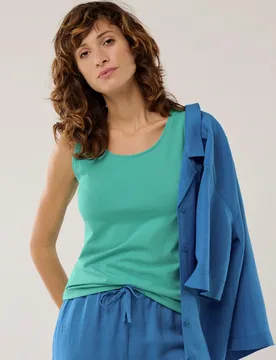 Baumwoll-Basic-Top, normale Größen, Farbe Grün, 52, Damen - Walbusch - FashionsVida