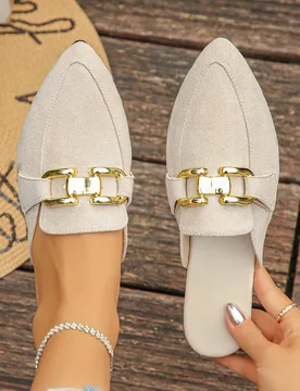 Zapatos de punta puntiaguda sin cordones para mujer talla grande 35-45, nuevos zapatos de otoño para uso diario al aire libre, zapatos casuales sin c - Shein - FashionsVida