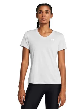 T-shirt à Manches Courtes Tech V Twist Halo Gray / White / White XS - Under armour - FashionsVida