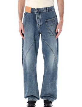 Sculptural Twisted Denim Jeans - Size 32