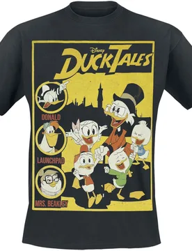 Disney T-Shirt - DuckTales - Cover - S bis 3XL - für Männer - Größe L - schwarz - Lizenzierter Fanartikel - Männer - male - Micky Maus - FashionsVida