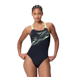 Medley Logo Medalist Swimsuit Anthracite / Pale Clover UK 34 Women