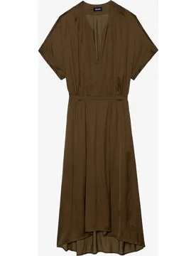 Zadig & Voltaire - Vestido de satén japonés con mangas cortas - Zadig & Voltaire - FashionsVida