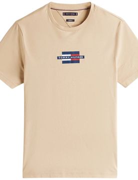 T-shirt beige logo centrale MW0MW38636RBT