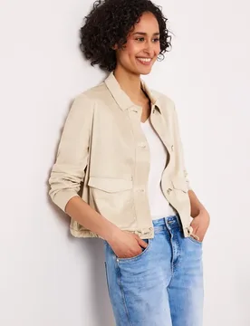 Jacke aus Velours mit Knopfleiste female Beige - Street One - FashionsVida
