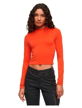 Top A Maniche Lunghe Open Back Grenadine Orange L - Superdry - FashionsVida