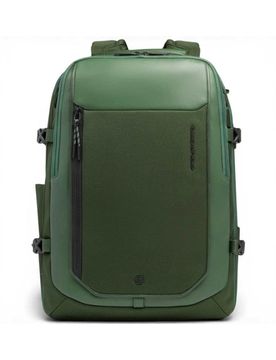 Zaino Bagmotic Pro Unisex Verde in Pelle e Tessuto con Porta PC 15.6'' e iPad