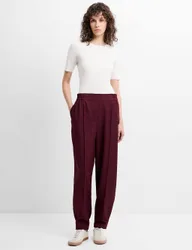 Elasticated Waist Barrel Leg Trousers Red female
