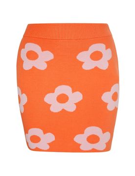 MYMO Falda gris claro / naranja