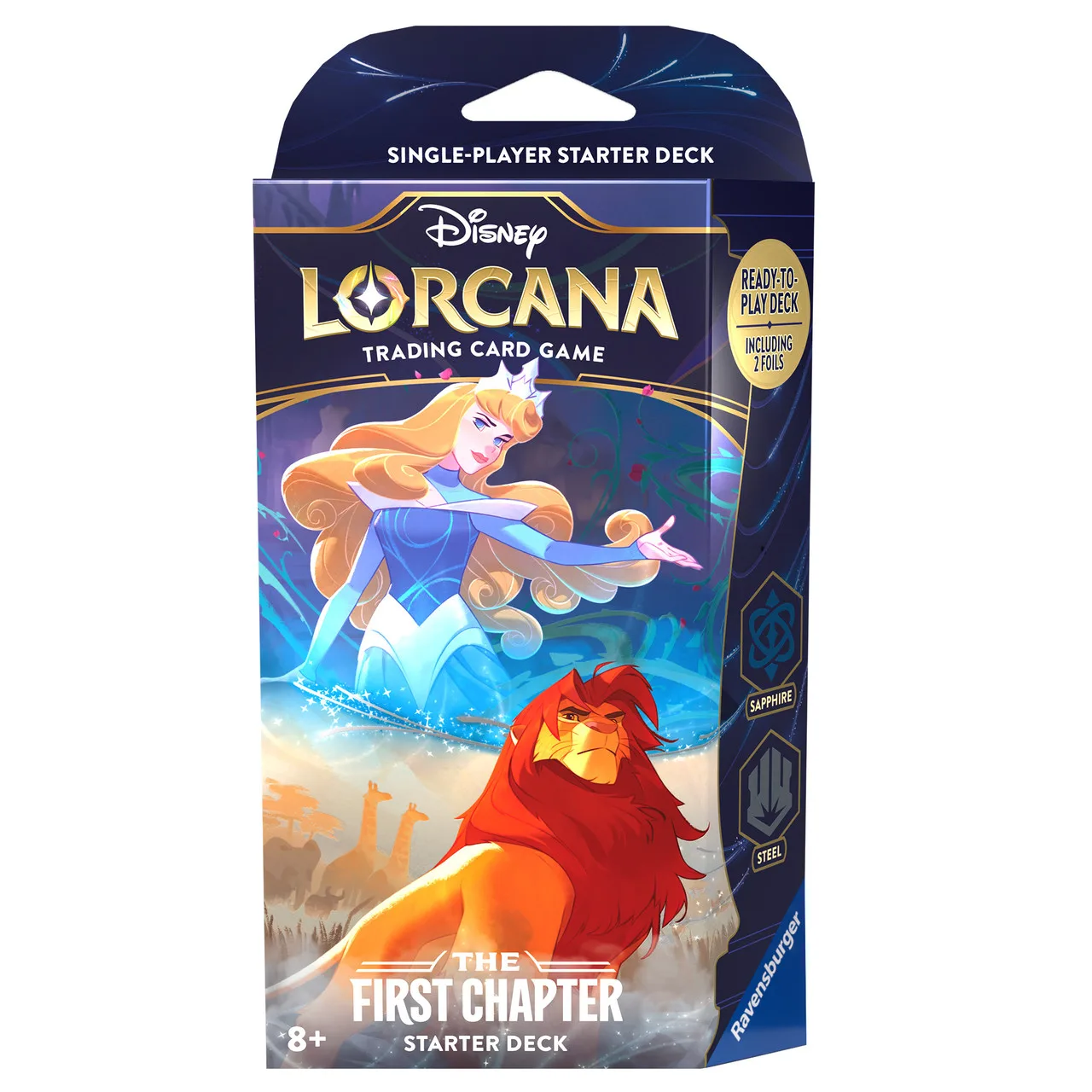 Disney Lorcana: The First Chapter Starter Deck - Sapphire & Steel (Aurora & Simba) - Ravensburger - FashionsVida