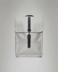 Zaino Backpack Mini grigio in tessuto tecnico impermeabile effetto gommato con patta