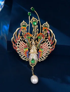 National Style Hundred Birds Adoring Phoenix Luxurious Clothing Brooch National Trend Cheongsam Dress Accessories Colorful Ename - Aliexpress - FashionsVida