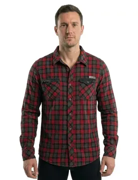 Camicia A Maniche Lunghe Check Duncan Red / Brown 7XL