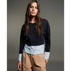 Sfera - Sudadera combinada raya