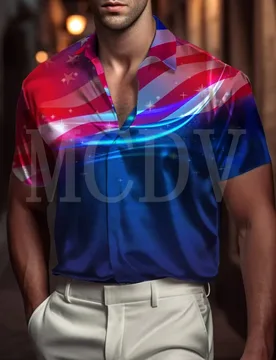 USA Flag Independence Day Gradient Art Shirt Oversized Stretch Music Car Aloha Shirts - Aliexpress - FashionsVida