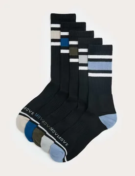 Pack Cool & Fresh™ Cotton Rich Cushioned Sports Socks Black Mix male - Goodmove - FashionsVida