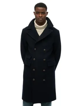 Cappotto Merchant Wool Blend Long Eclipse Navy 2XL