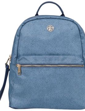 Zaino donna tessuto logato linea Cloud con tasche e zip Oceano