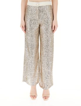 Pantalone con paillettes BEIGE M