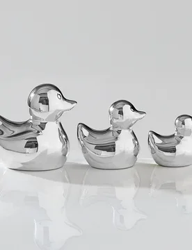 Keramik-Enten silberfarben 3er-Set - Eldo - FashionsVida
