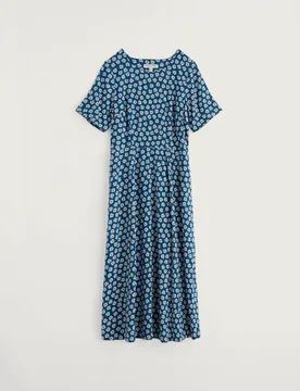 Floral Round Neck Midi Waisted Dress Teal Mix female - Seasalt cornwall - FashionsVida