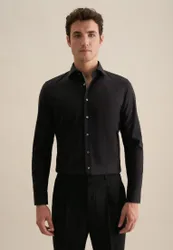 Slim Business Hemd Uni Schwarz 38
