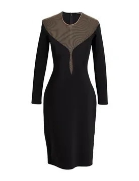 Vestido midi Mujer Negro 38 Mujer - MUGLER - FashionsVida