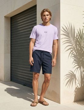 T-shirt in cotone con stampa di bevande - lavanda