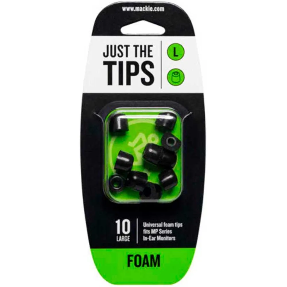 Auriculares In Ear MP Series Large Foam Black Tips Kit - Mackie - FashionsVida