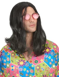 Perücke Hippie in Schwarz für Herren - male