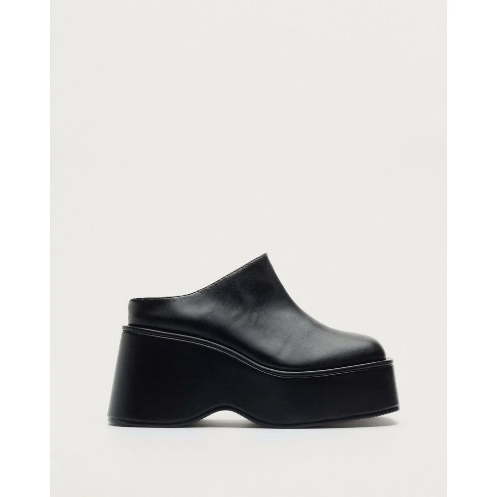 Zuecos de mujer de plataforma con punta cuadrada - Mim - FashionsVida