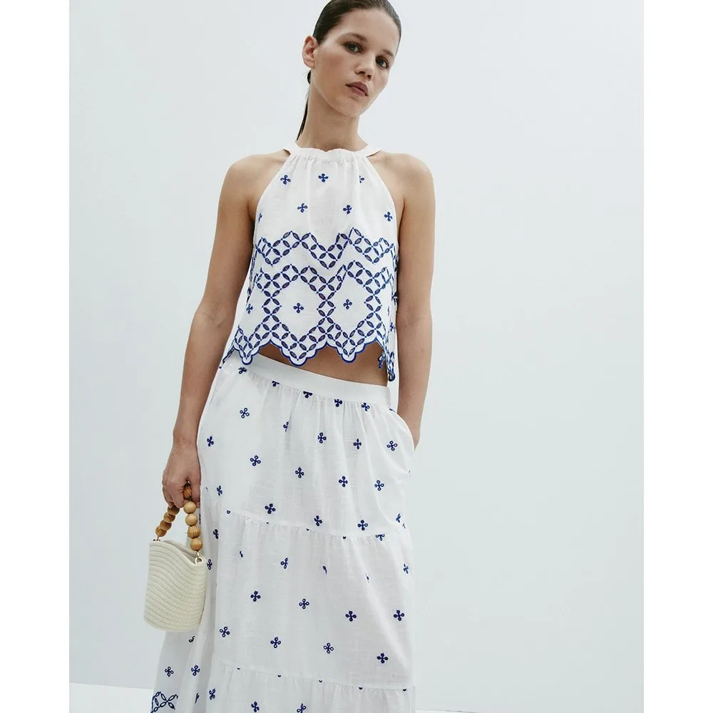 Sfera - Top bordado schiffli - Sfera - FashionsVida
