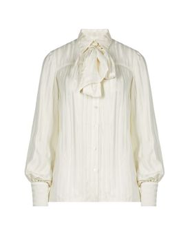 Blouse à col lavallière en satin