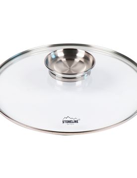 STONELINE Glasdeckel 28 cm mit Aroma-Deckel Edelstahl