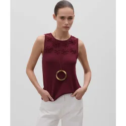 Top de mujer punto bordado