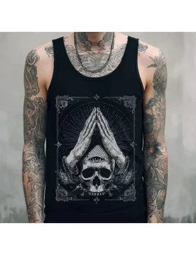 D Printed Gothic Skull Demon Angel Graphic Tank Tops For Men Dark Occult Art Tees Summer Casual Oversized Sports Street Vest - Aliexpress - FashionsVida