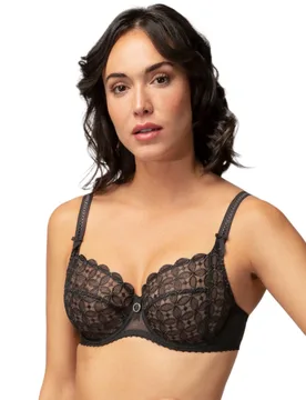 Womens 07212 Romy Full Cup Bra - Black - Size 42f - Empreinte - FashionsVida