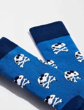 Calcetines de Snoopy altos de algodón orgánico color granate - Besocks - FashionsVida