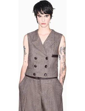 Chaleco de mujer de lana espiga - Armani Exchange - FashionsVida