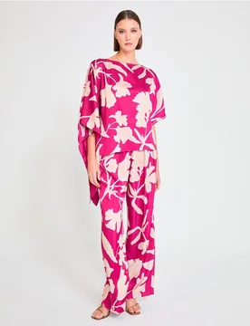 Pantalón ancho de mujer wideleg estampado - Lola Casademunt - FashionsVida