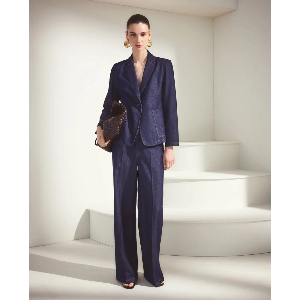 Vaquero ancho de mujer en color liso - Woman El Corte Inglés - FashionsVida