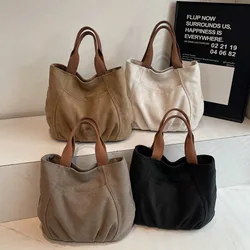 Bolso de tote casual para mujer, bolso de mano minimalista de unicolor, bolso de hombro unisex, bolso versátil de gran capacidad y múltiples bolsill