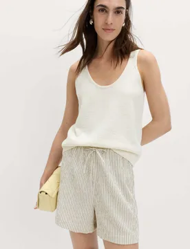 M&S Striped Shorts Navy Mix female - M&S - FashionsVida