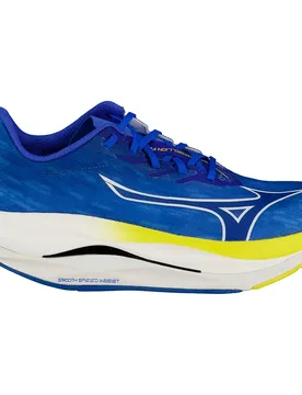 Wave Rebellion Flash 3 Running Shoes Dazzling Blue / Surf the Web / Fortune Yellow UK 10.5 Men - Mizuno - FashionsVida