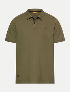 Poloshirt mit Kontrastdetails Grün XXL