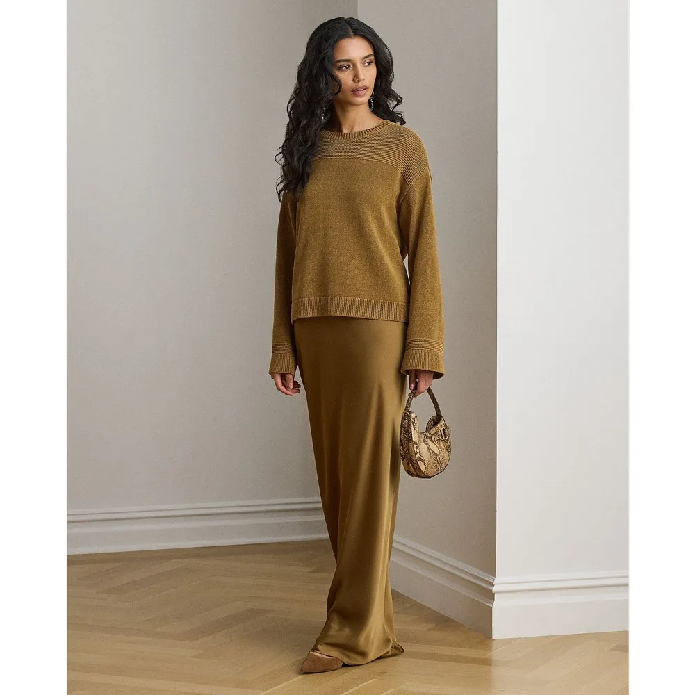 Falda larga satinada lisa - Lauren Ralph Lauren - FashionsVida